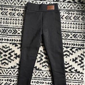 Fuax Fur Lined Black Leggings For Winter Size XS